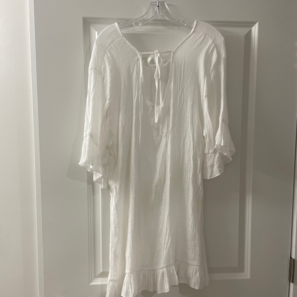 White swimsuit cover up